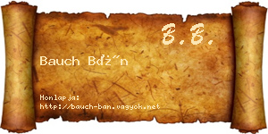 Bauch Bán névjegykártya